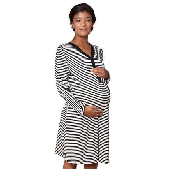Magnetic Me Other - Magnetic Me Black and White Striped Striped Maternity Gown, size 4/6 Small